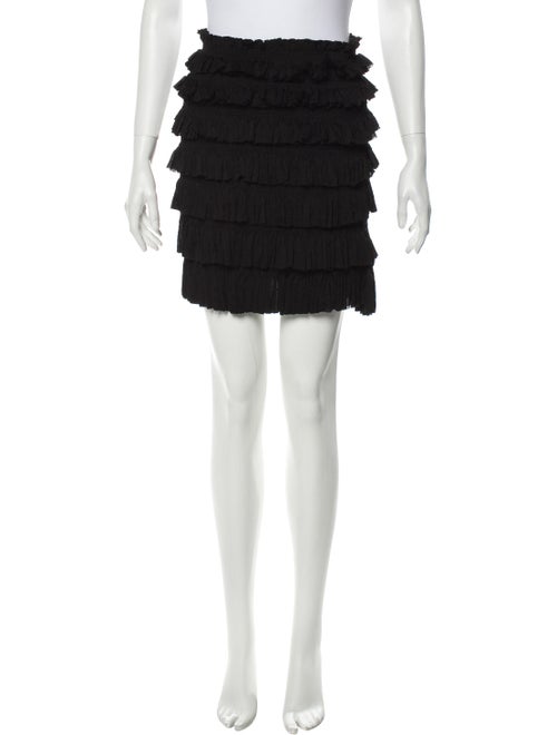 Alaïa Pleated Accents Mini Skirt Black