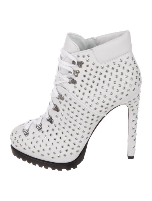 Alaïa Leather Round-Toes Boots White