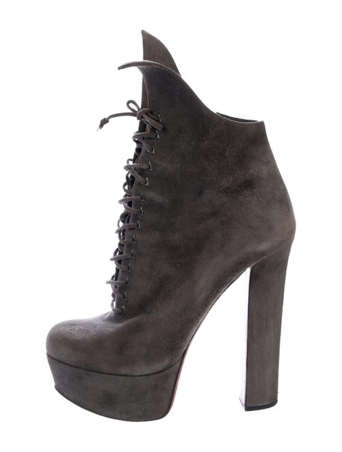 Alaïa Platform Ankle Boots Grey