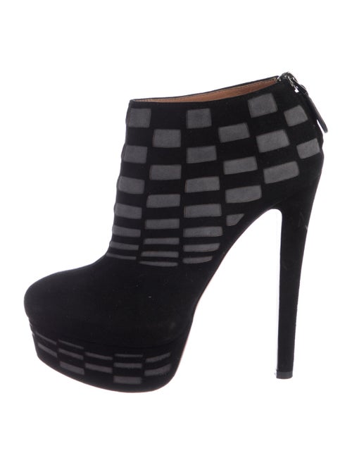 Alaïa Suede Platform Booties Black