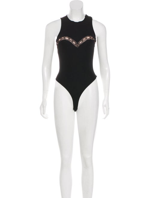 Alaïa Lace-Trimmed Bodysuit Black