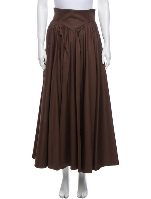 Alaïa Gabardine Midi Length Skirt w/ Tags Brown