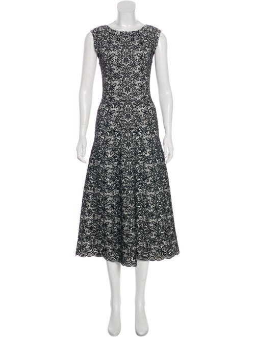 Alaïa Intarsia Knit Dress White