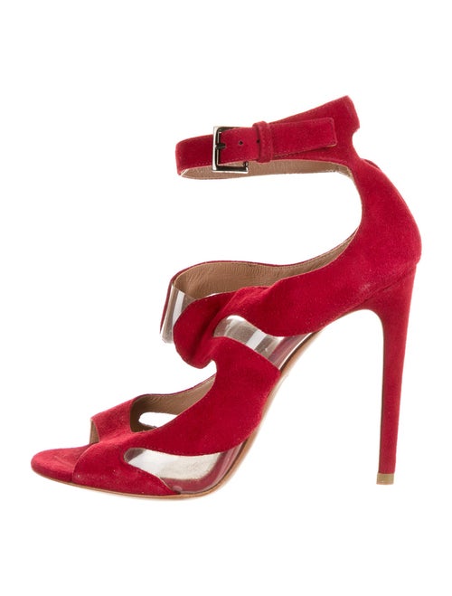 Alaïa Suede PVC Sandals Red