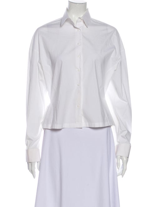 Alaïa Long Sleeve Button-Up Top White