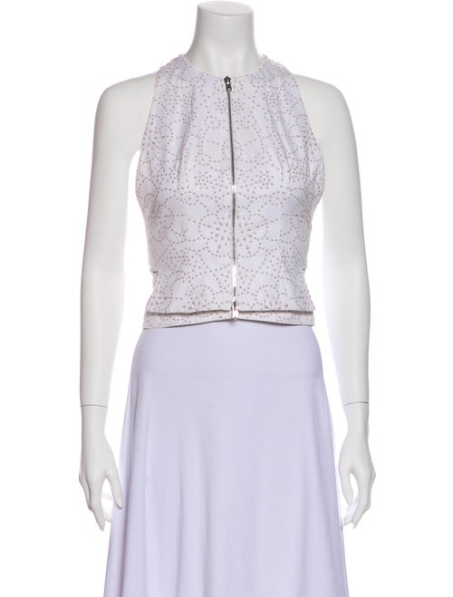 Alaïa Crew Neck Sleeveless Crop Top