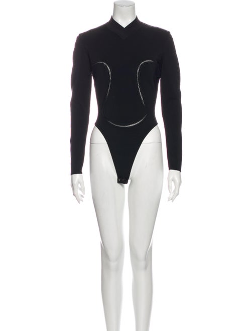 Alaïa Vintage Mock Neck Bodysuit Black