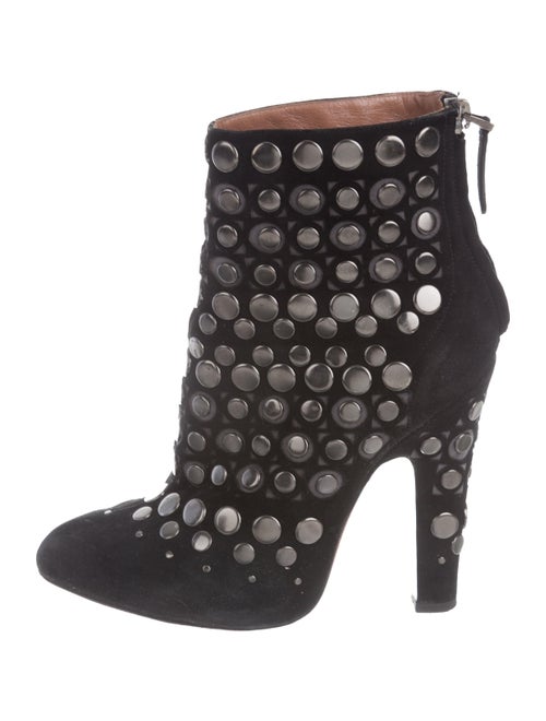 Alaïa Studded Suede Ankle Boots Black