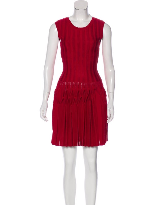 Alaïa Fit and Flare Mini Dress Red