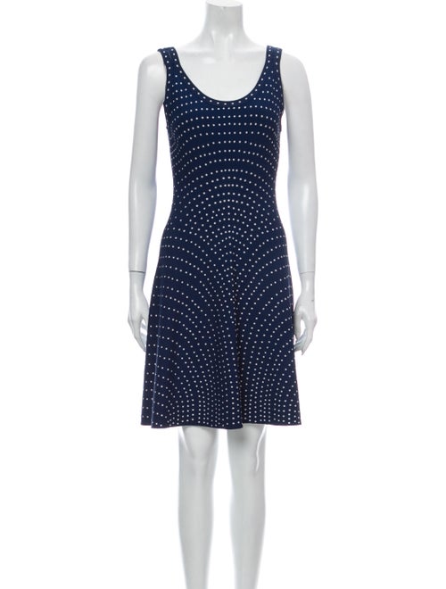 Alaïa Polka Dot Print Mini Dress Blue