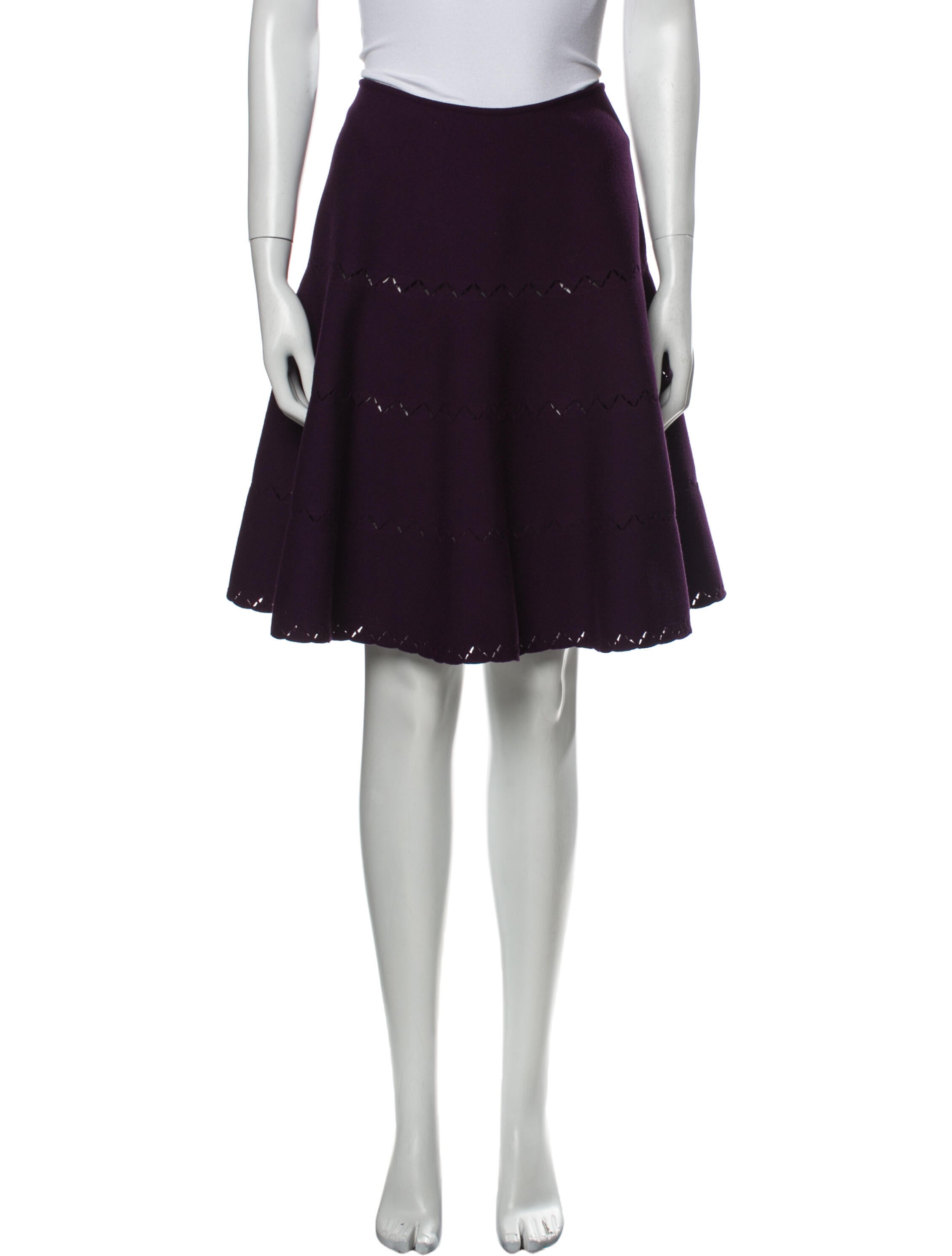 Alaïa Wool Knee-Length Skirt