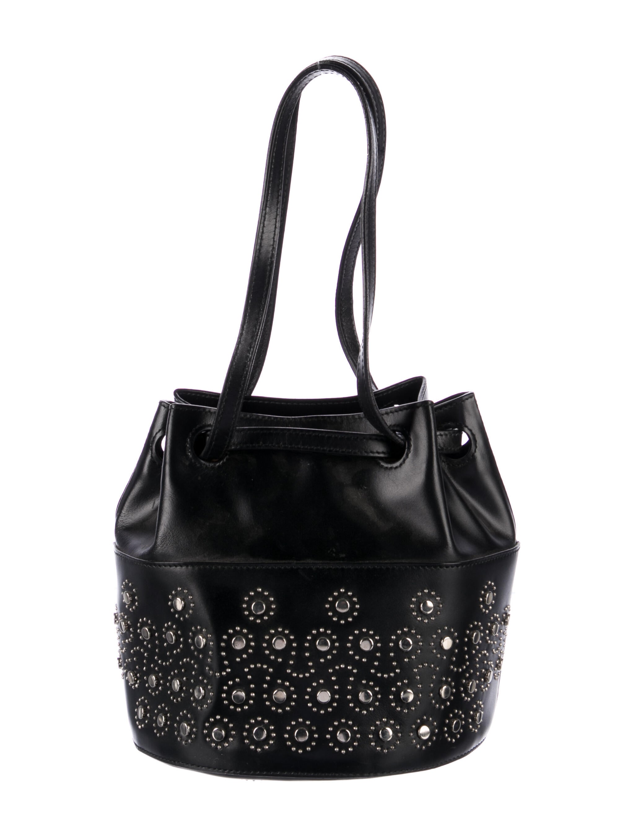 Alaïa Laser Cut Bucket Bag Black Bucket Bags, Handbags AL241400