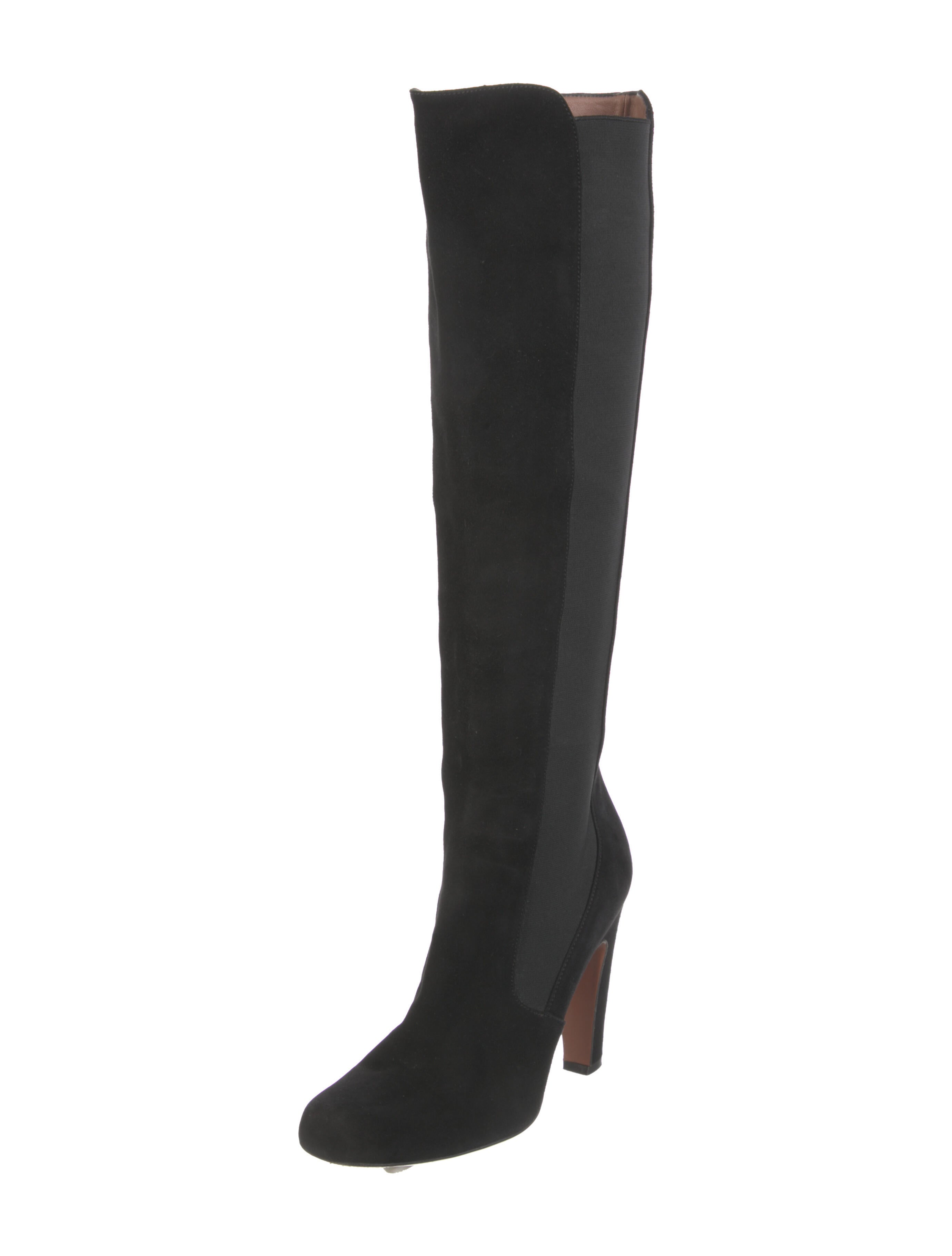 ALAIA 25S ANKLE HIGH-HEELED BOOTS IN BLACK SUEDE
