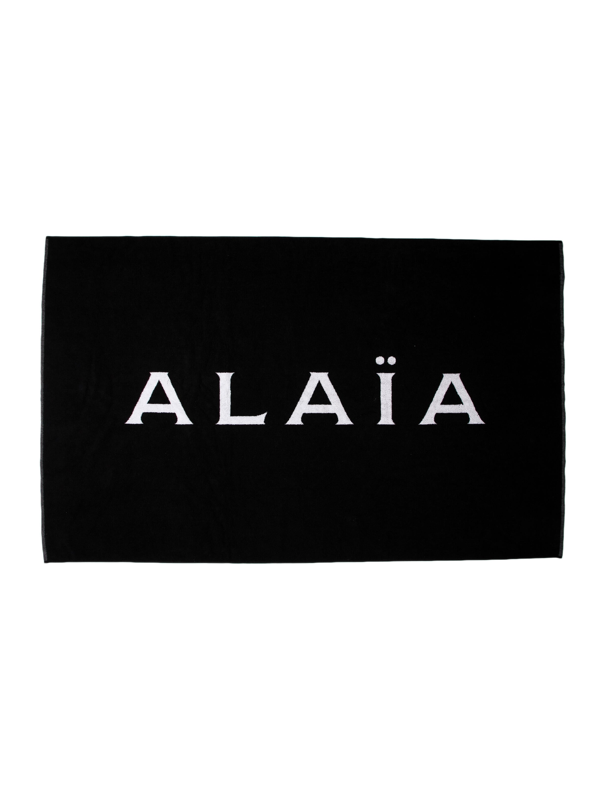 Alaïa Logo Beach Towel - Black Bath, Bedding \u0026 Bath - AL276935 | The  RealReal, image size:2461x3246