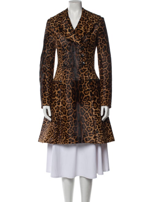 Alaïa Calf Leather Animal Print Faux Fur Coat