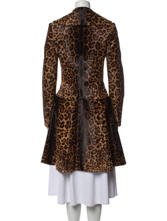 Alaïa Calf Leather Animal Print Faux Fur Coat