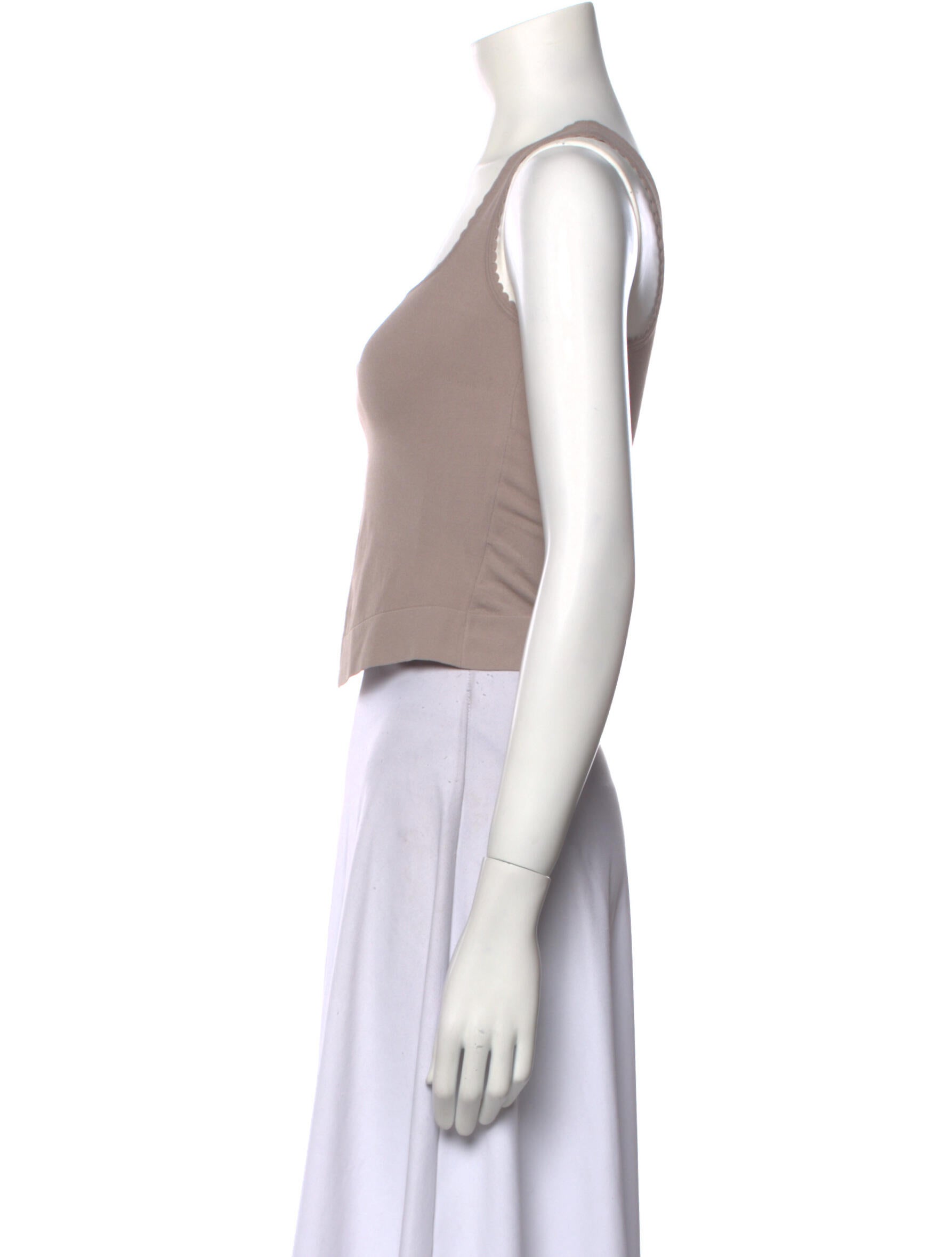 Alaïa Square Neckline Sleeveless Crop Top