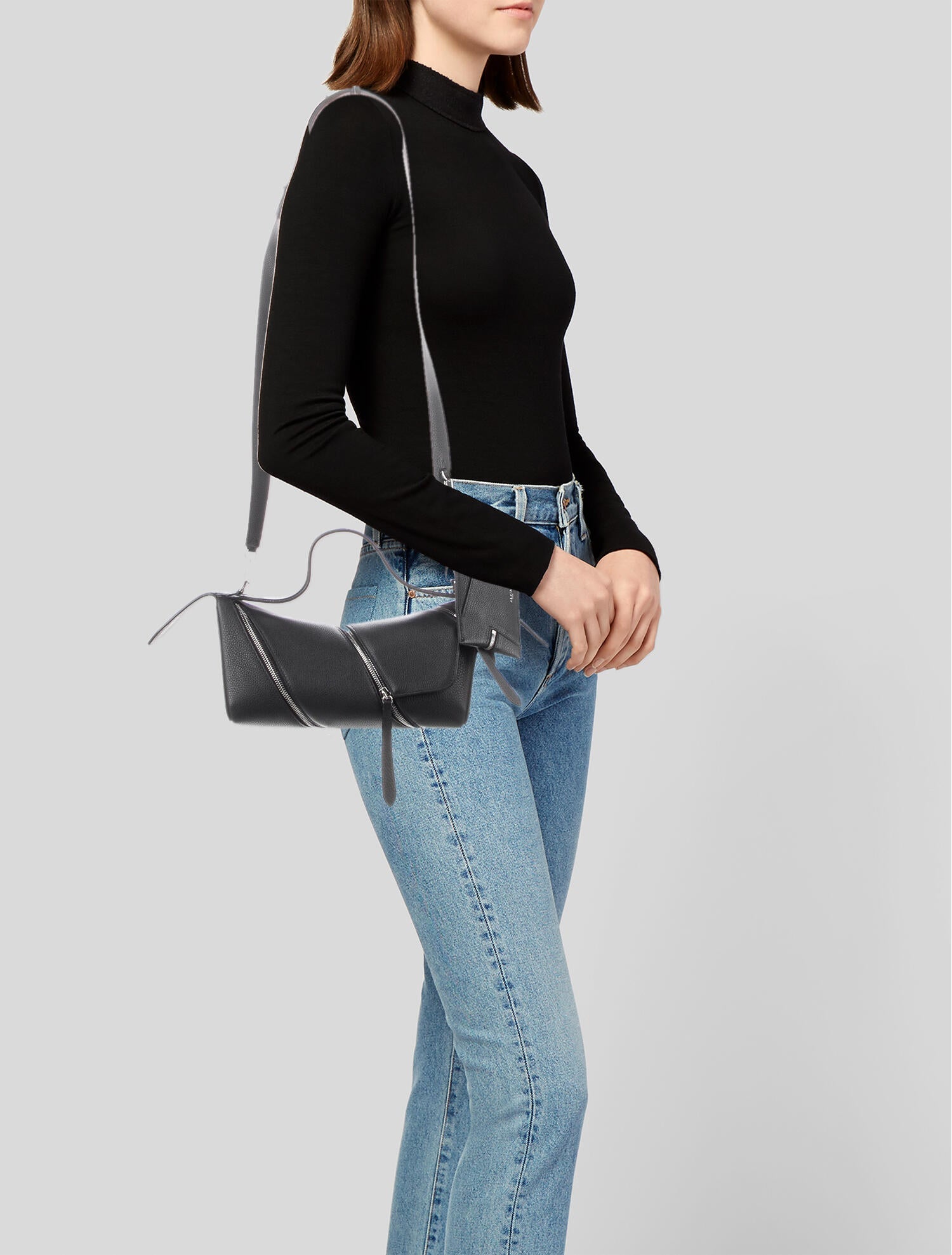 Alaïa Le Zip Leather Shoulder Bag w/Tags - Black Shoulder