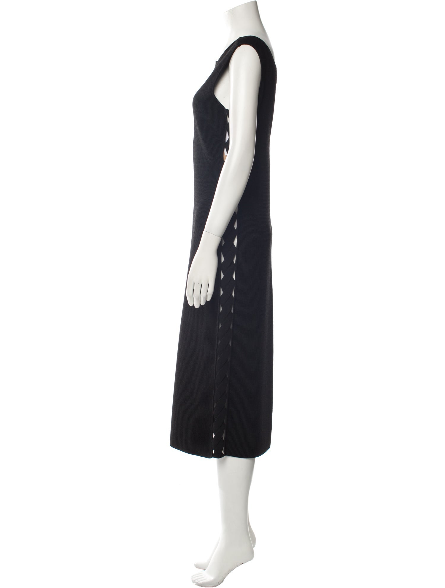 Alaïa Crew Neck Midi Length Dress