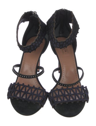 Alaïa Suede Lasercut Accents Sandals