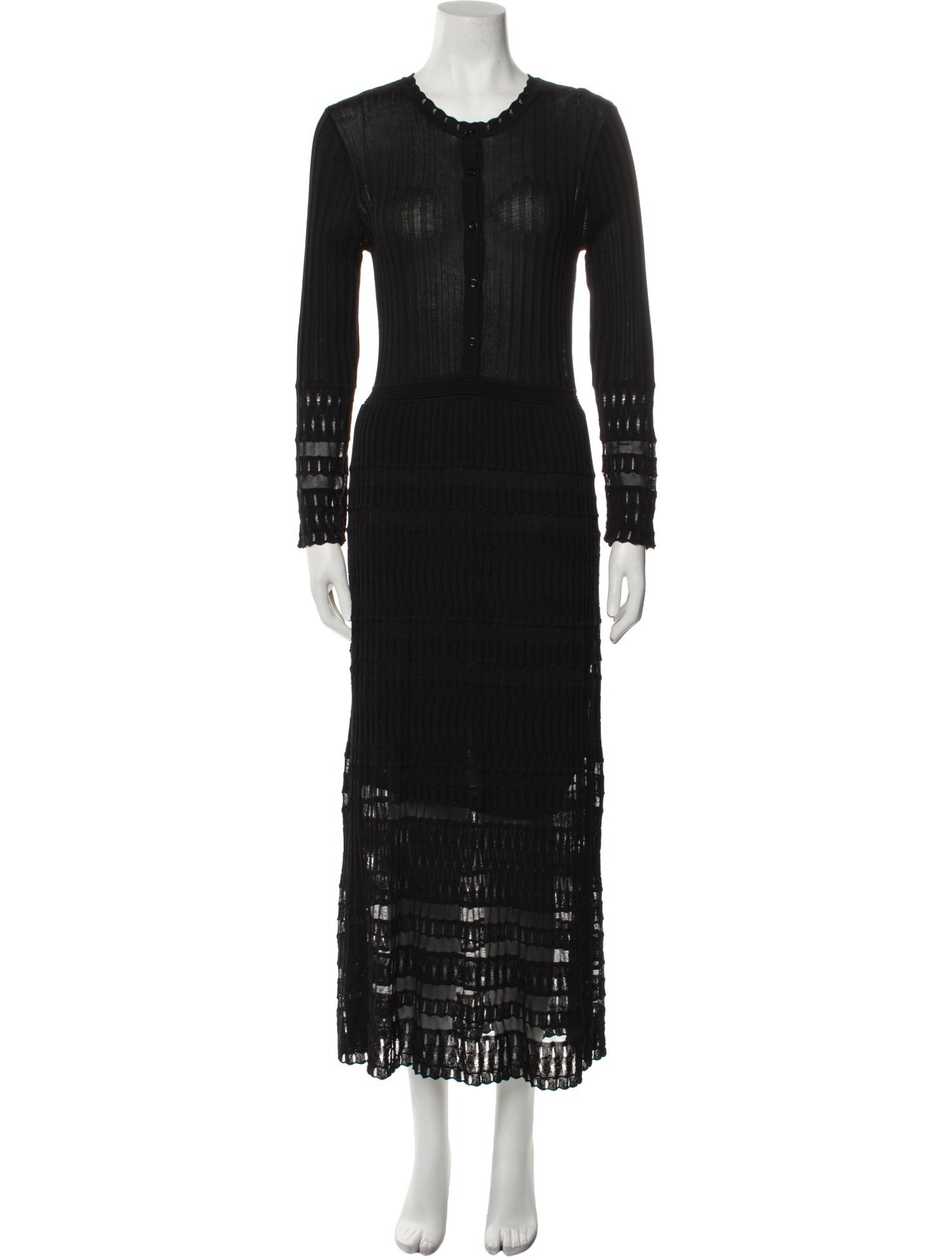 Alaïa Crew Neck Long Dress