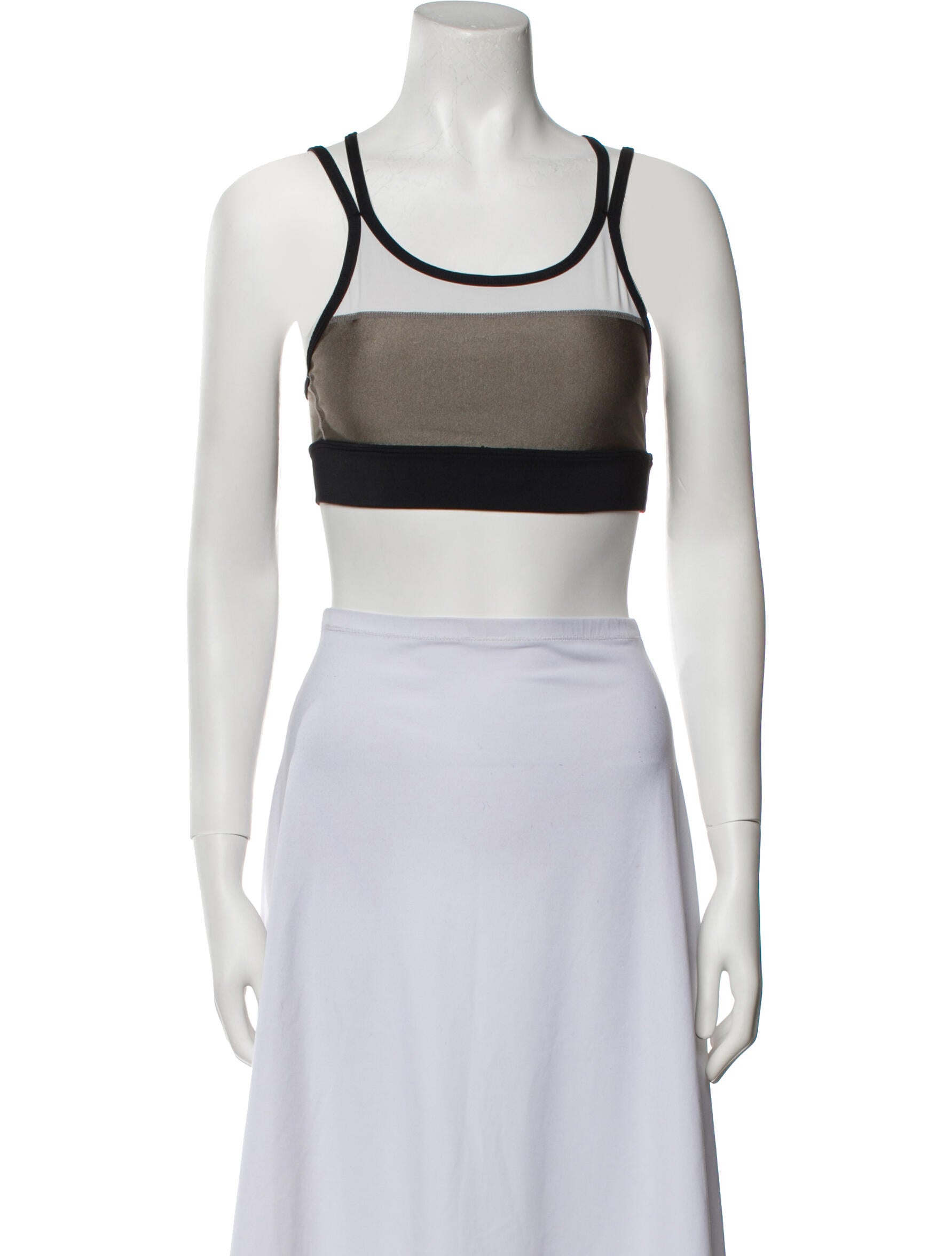 Alaïa Colorblock Pattern Scoop Neck Crop Top