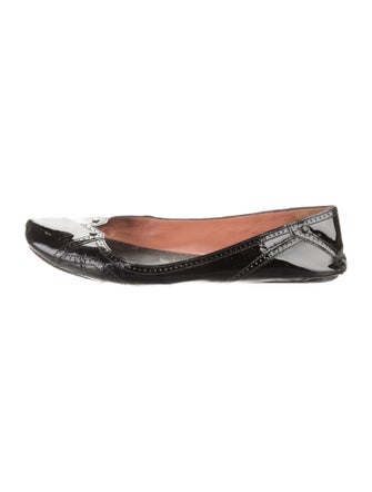 Alaïa Patent Leather Lasercut Accents Ballet Flats