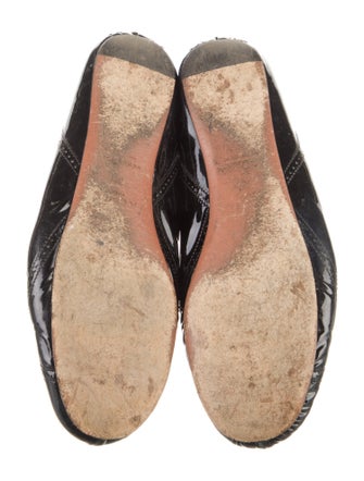 Alaïa Patent Leather Lasercut Accents Ballet Flats