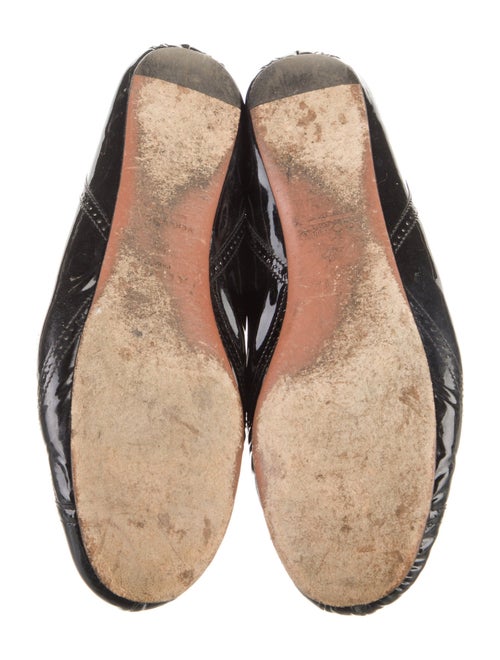 Alaïa Patent Leather Lasercut Accents Ballet Flats