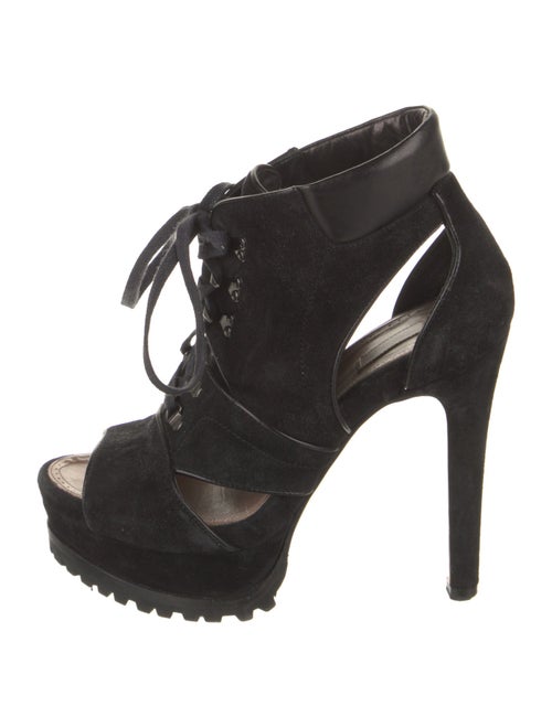 Alaïa Suede Cutout Accent Lace-Up Boots