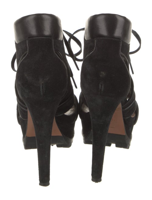 Alaïa Suede Cutout Accent Lace-Up Boots