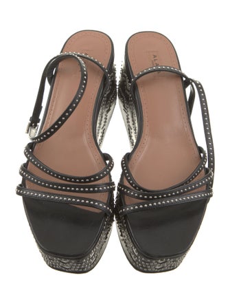 Alaïa Leather Studded Accents Sandals