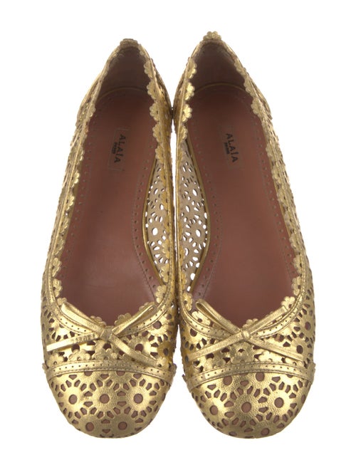Alaïa Leather Lasercut Accents Ballet Flats