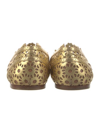 Alaïa Leather Lasercut Accents Ballet Flats