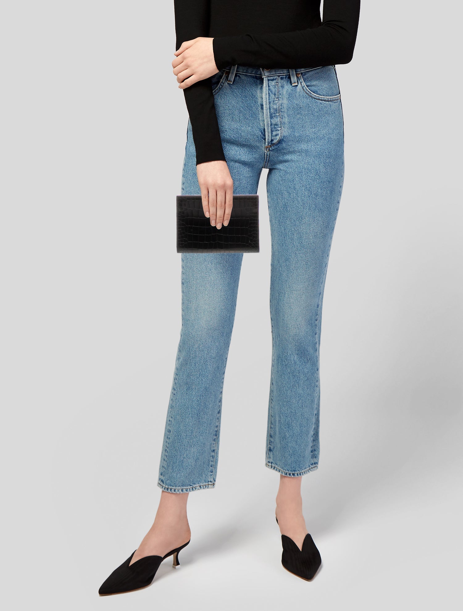 Alaïa Embossed Leather Clutch