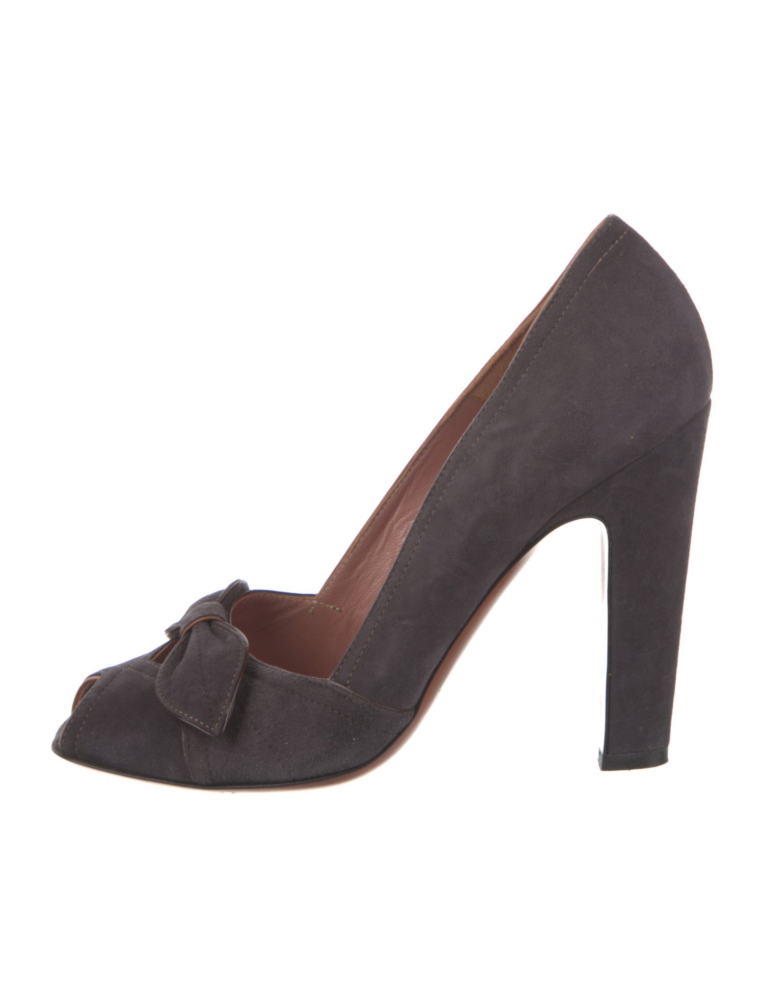 Alaïa Suede Bow Accents D'Orsay Pumps