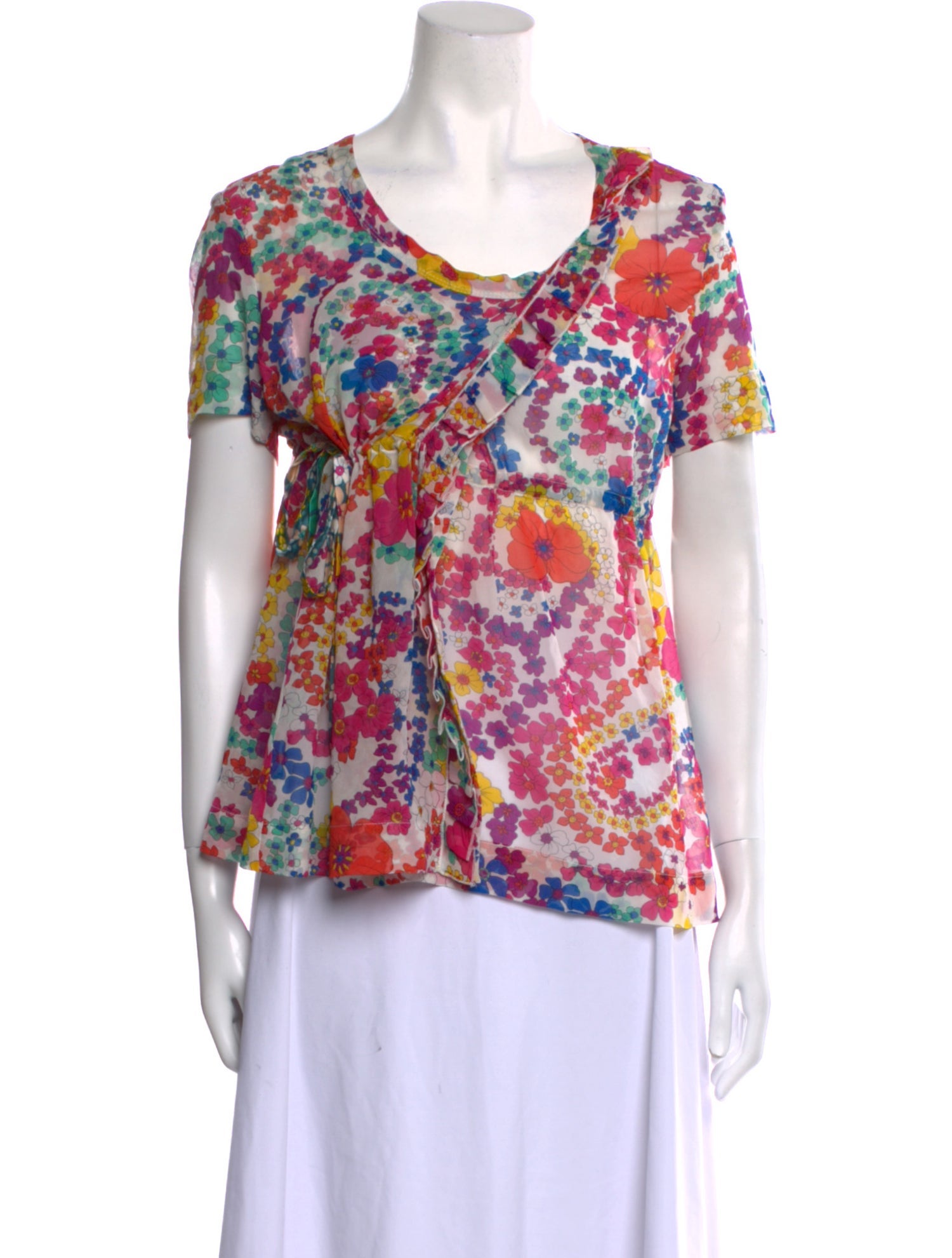 Alexandre Herchcovitch Silk Floral Print T-Shirt