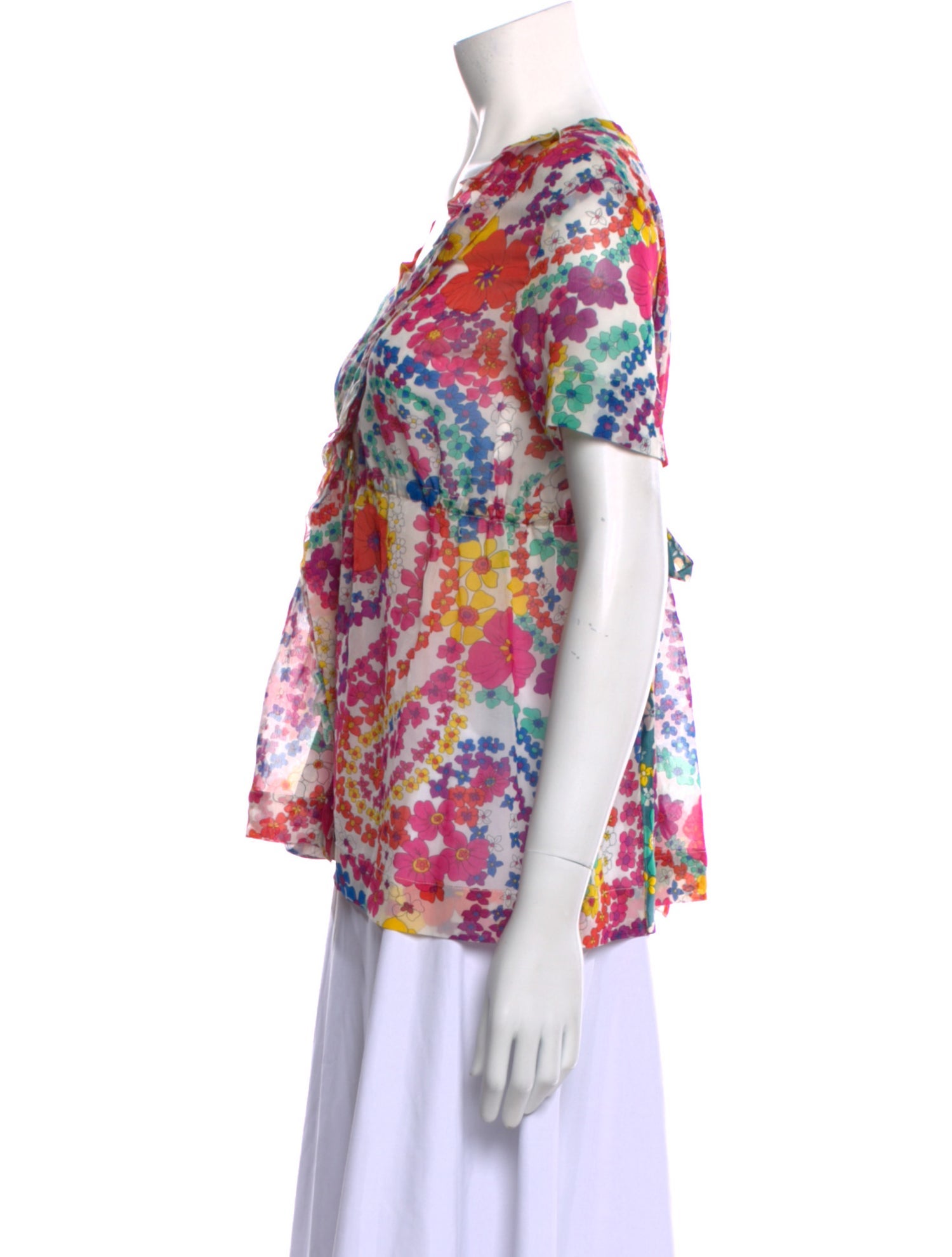 Alexandre Herchcovitch Silk Floral Print T-Shirt