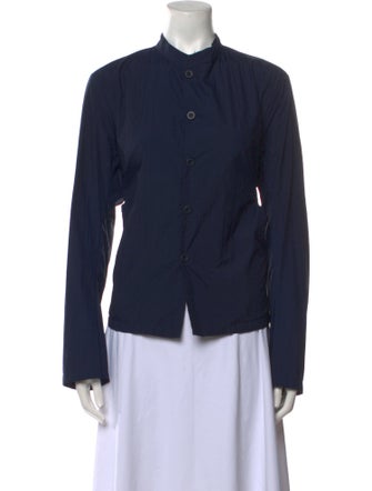 LABO.ART Mock Neck Long Sleeve Button-Up Top