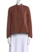 LABO.ART Mock Neck Long Sleeve Button-Up Top