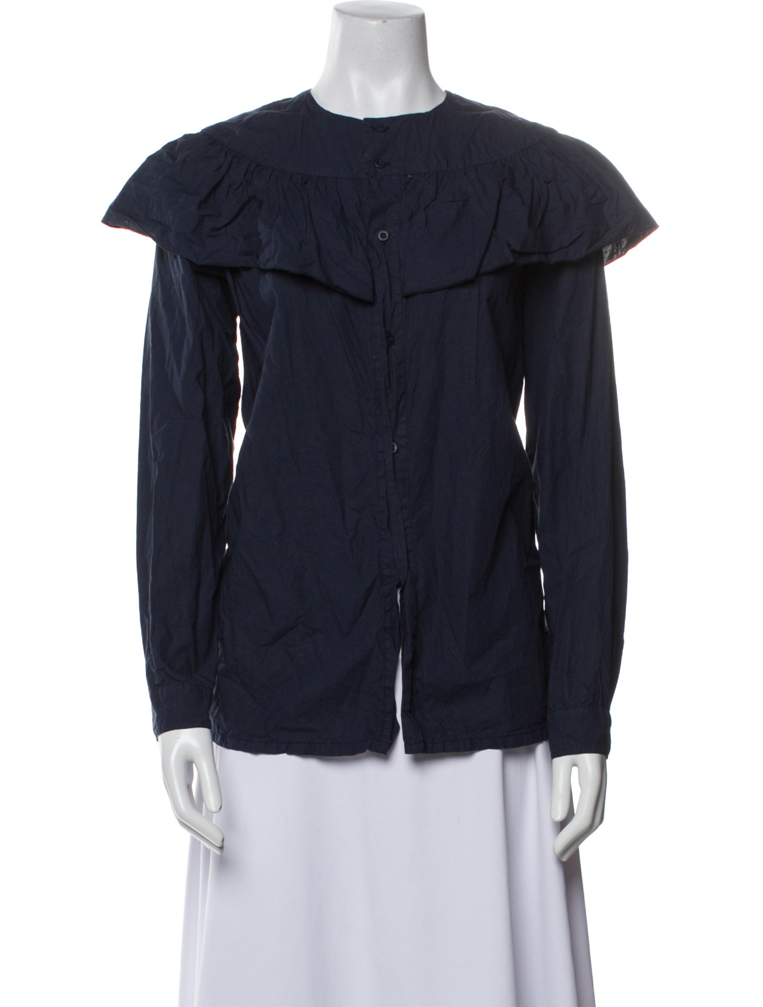 LABO.ART Mock Neck Long Sleeve Blouse