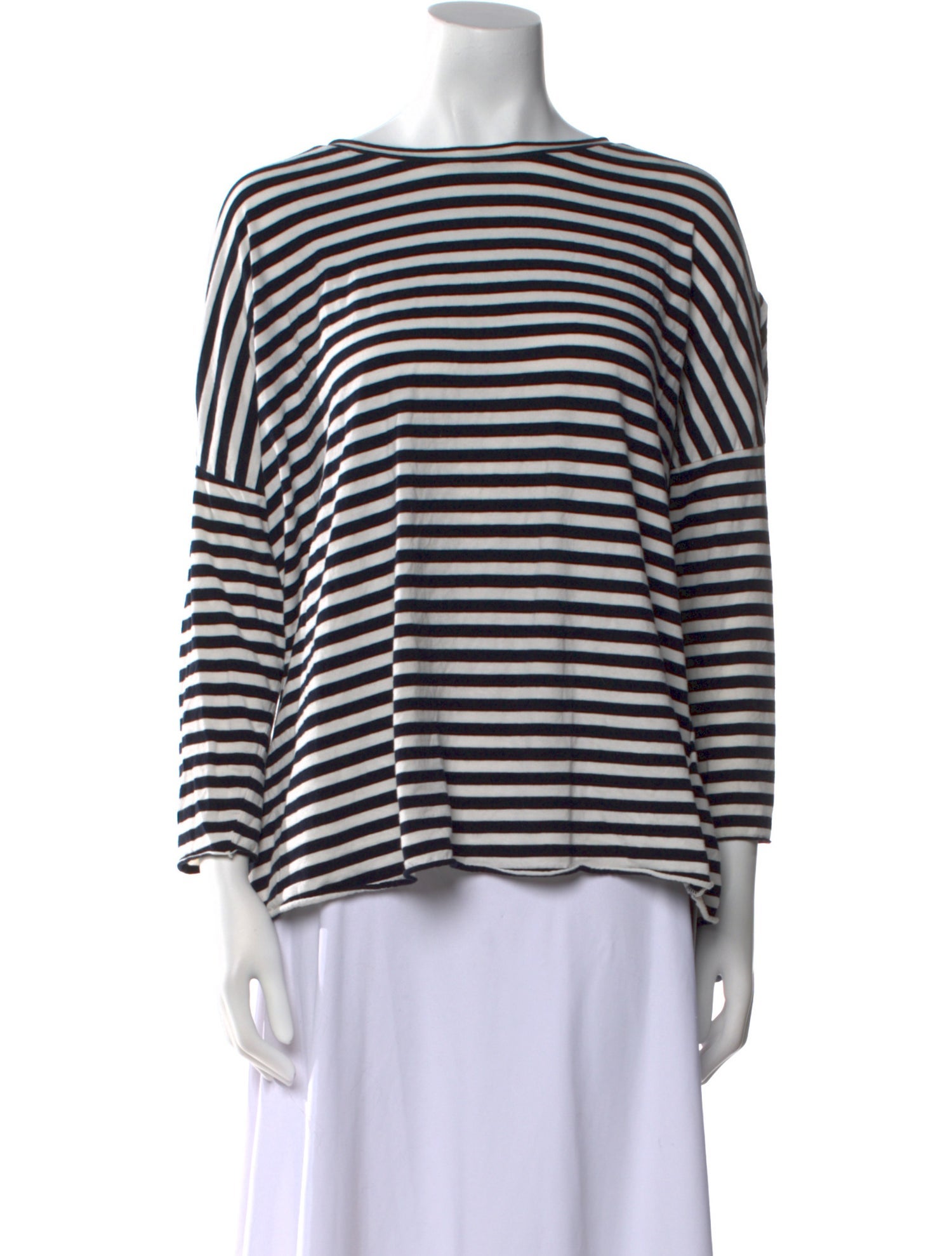 LABO.ART Striped Bateau Neckline T-Shirt