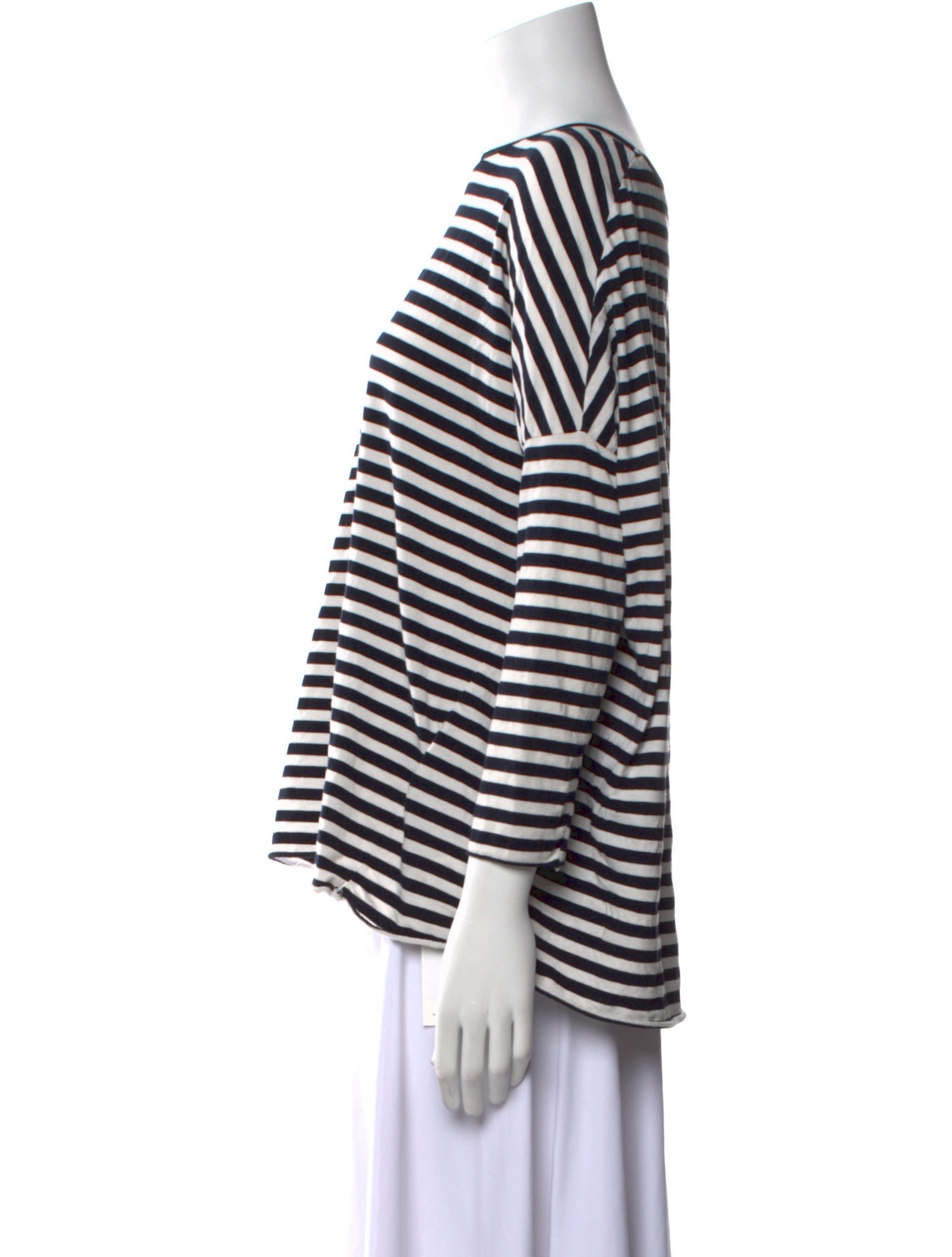 LABO.ART Striped Bateau Neckline T-Shirt