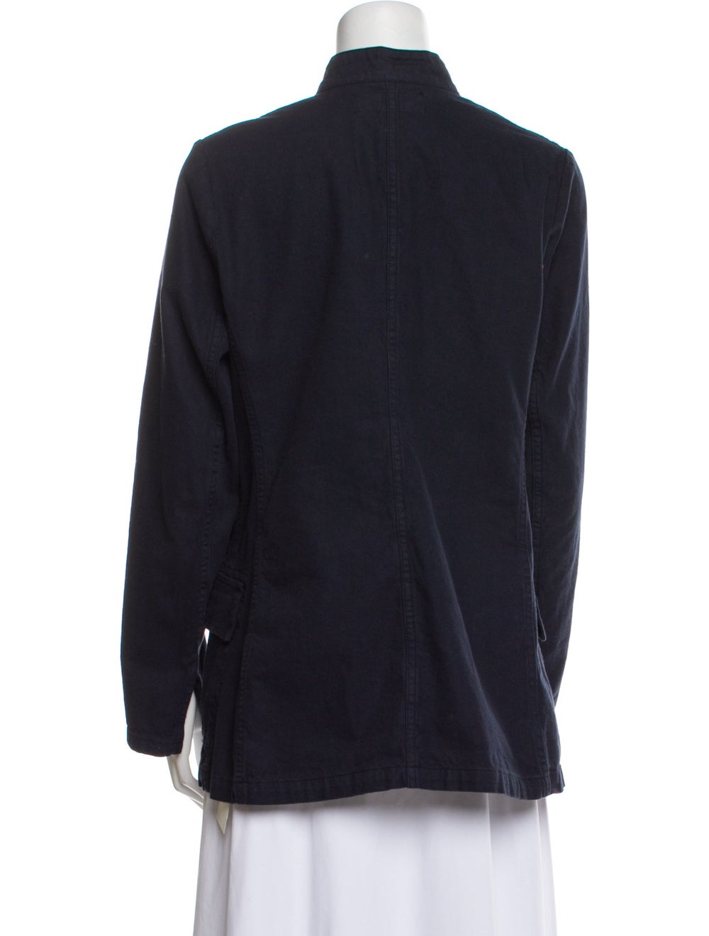 Labo.art Jacket Blue Stand Collar Patch Pockets & - image 3