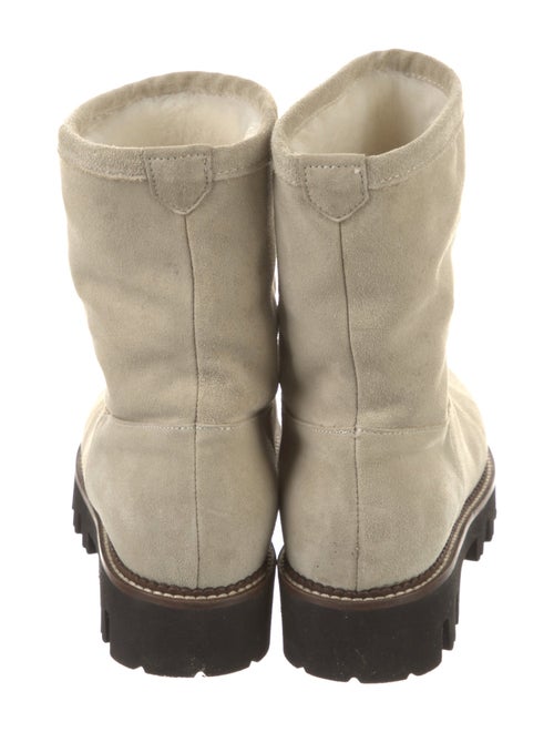 Alan Bilzerian Suede Fur Trim Moto Boots