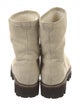 Alan Bilzerian Suede Fur Trim Moto Boots