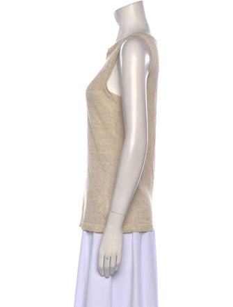 Alan Bilzerian Linen Scoop Neck Top