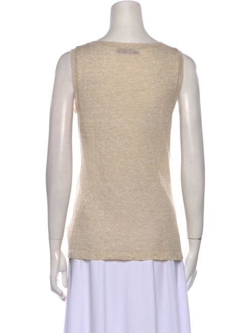 Alan Bilzerian Linen Scoop Neck Top
