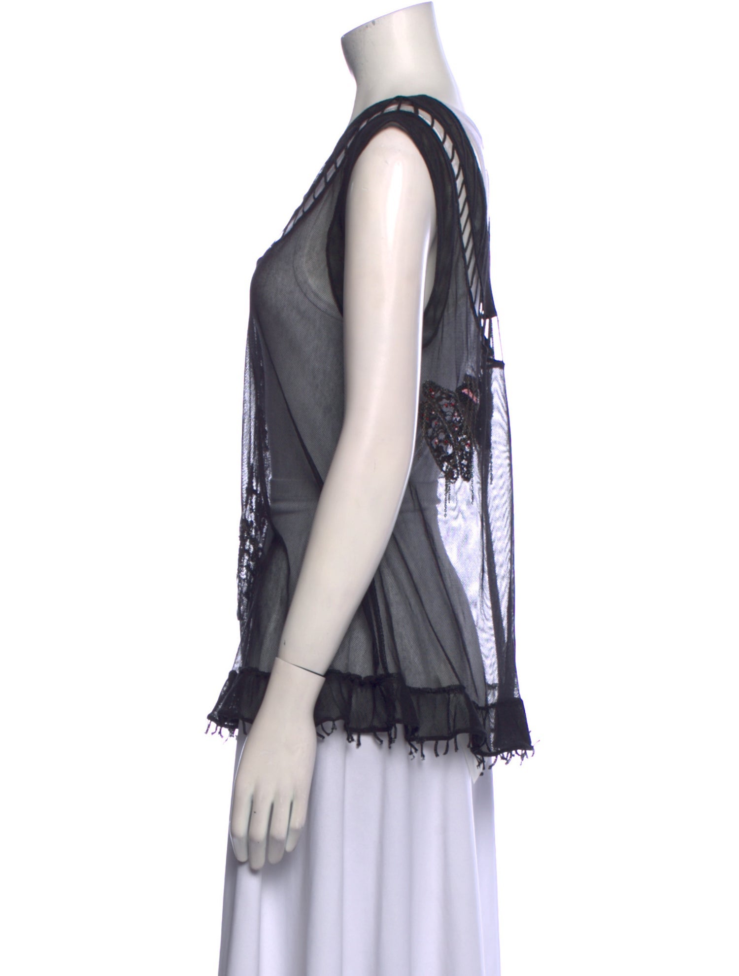 Alan Bilzerian Graphic Print Scoop Neck Top