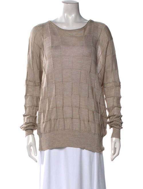 Alan Bilzerian Silk Plaid Print Sweater